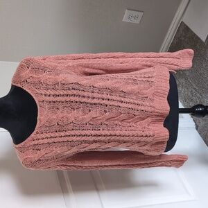 Garnet Hill Linen And Organic Cotton Cabled Sweater